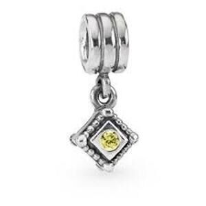 Pandora ALE 925 Sterling Silver Yellow Zirconia Dangle Rhombus Charm 790254YCZ